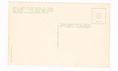 Delta Airlines Douglas DC-8 Fanjet 1960's Postcard - TulipStuff