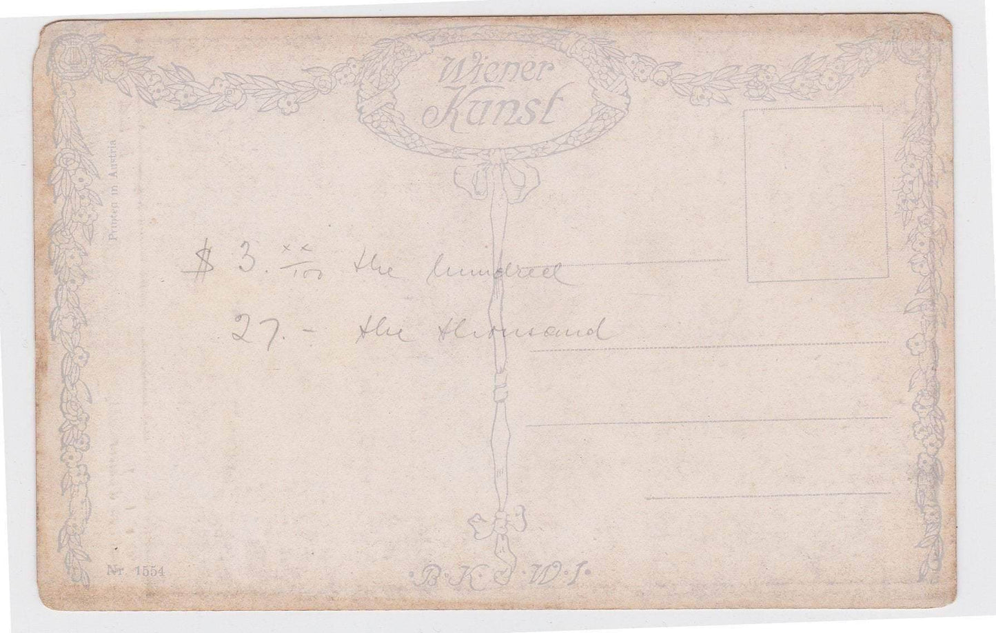 Liebesbotschaft Postillon d'amour D. Hock pinx Wiener Kunst Antique 1910's Austrian Postcard Cupid - TulipStuff