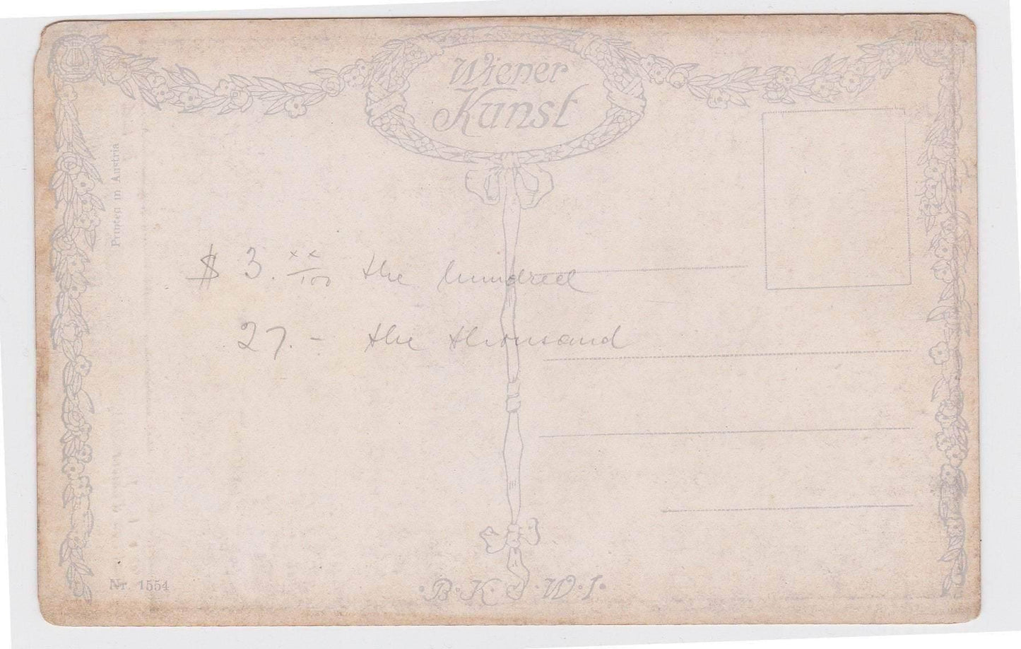 Liebesbotschaft Postillon d'amour D. Hock pinx Wiener Kunst Antique 1910's Austrian Postcard Cupid - TulipStuff