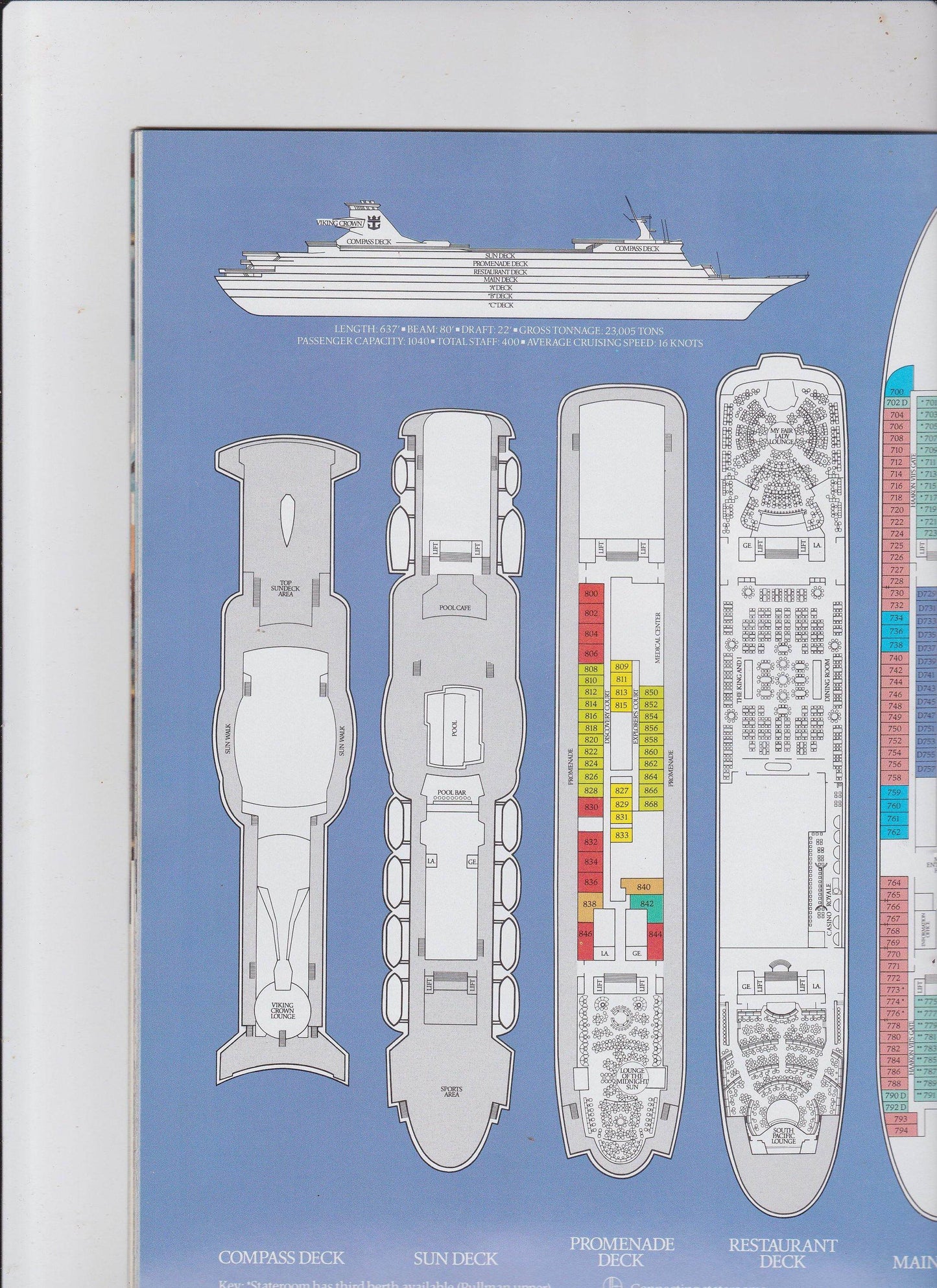 Royal Caribbean Cruise Line 1986-87 Caribbean Bermuda Brochure Sun Viking Nordic Prince Song of Norway Song of America - TulipStuff