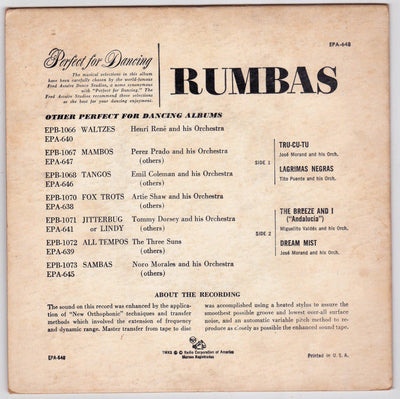 Rumbas 45rpm RCA Victor EPA-648 1955 Perfect for Dancing Fred Astaire Studios - TulipStuff
