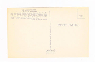 Alpine Village Torrance California 1970's Postcard - TulipStuff