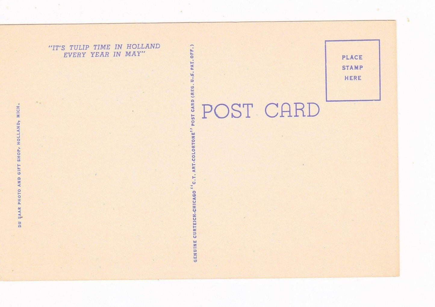 Nelis Tulip Farm Holland Michigan 1940's Linen Postcard Tulip Time - TulipStuff