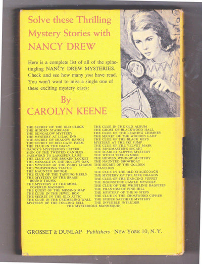 Mystery of the Tolling Bell Nancy Drew Mystery Stories Carolyn Keene Hardcover Book 1971 - TulipStuff