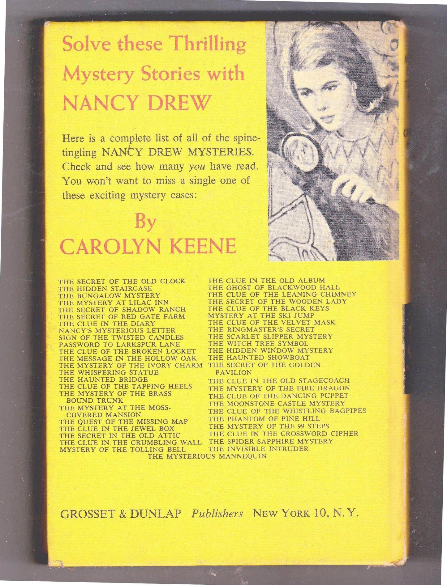 Mystery of the Tolling Bell Nancy Drew Mystery Stories Carolyn Keene Hardcover Book 1971 - TulipStuff