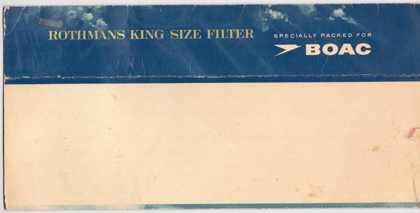 BOAC VC10 Rothman's King Size Empty Carton Wrapper circa 1971 Airline Memorabilia - TulipStuff