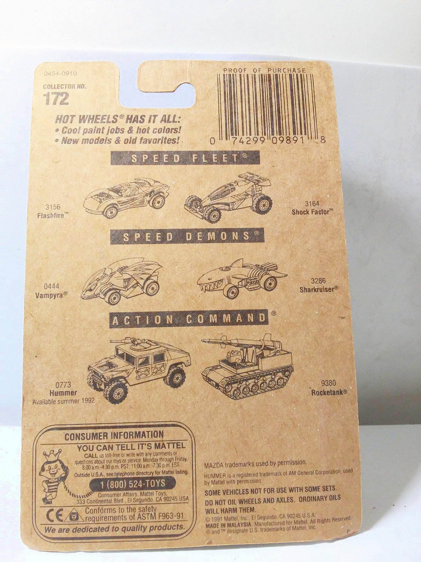 Hot Wheels Collector #172 Mazda MX-5 Miata Diecast Metal Convertible Sports Car 1991 - TulipStuff