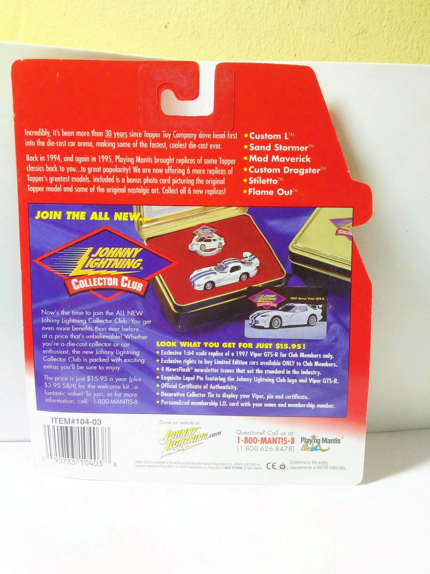 Johnny Lightning Topper Series Custom Dragster Diecast Metal Racing Car 2000 - TulipStuff