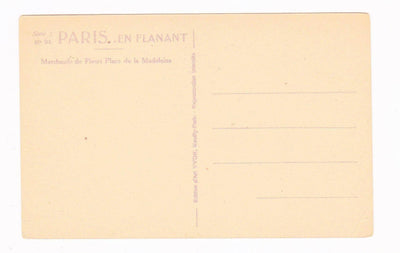 Marchaude de Fleurs Place de la Madelaine Flower Merchant Paris France Postcard 1920's - TulipStuff