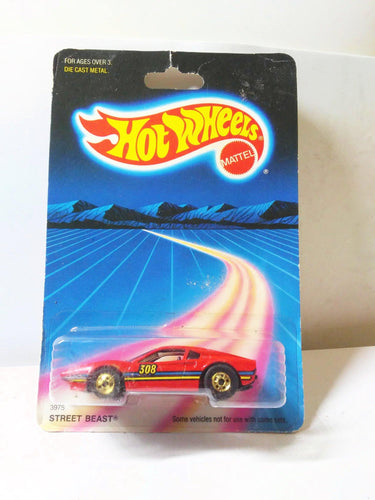 Hot Wheels 3975 Street Beast Ferrari 308 Diecast Racing Car Hong Kong 1988 - TulipStuff