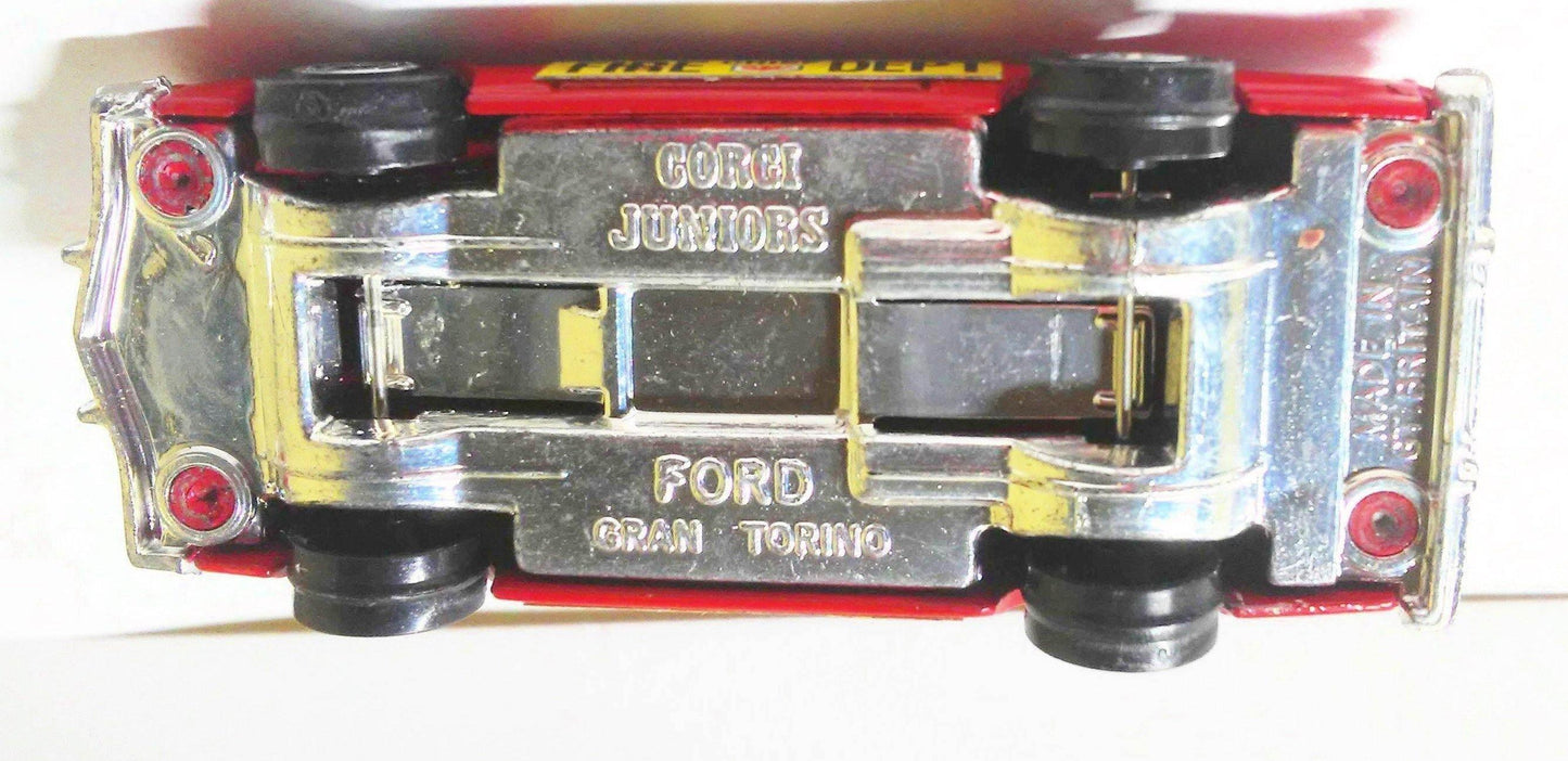 Corgi Juniors 70-C Ford Gran Torino Fire Chief Car Made in Great Britain 1977 - TulipStuff