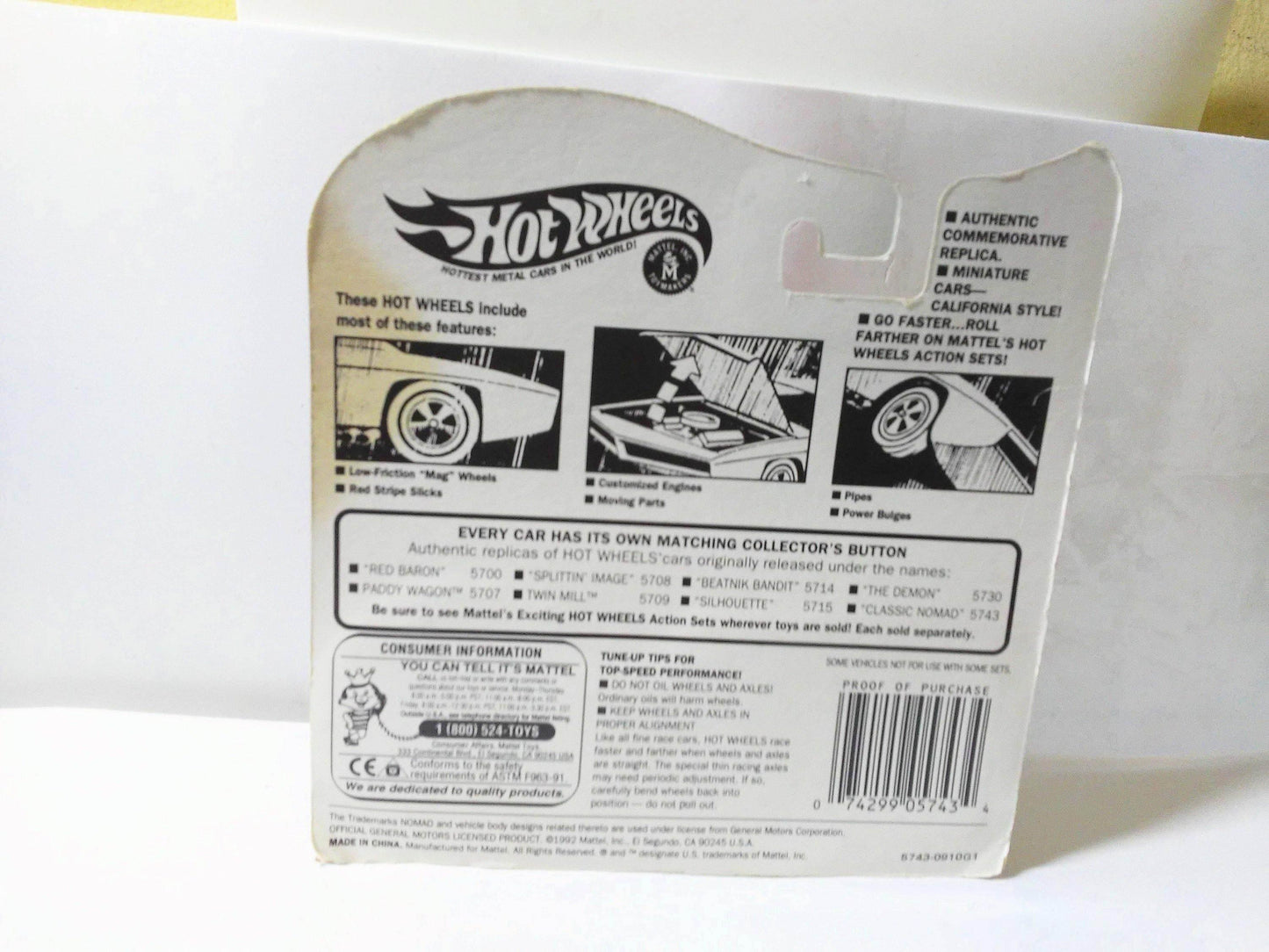 Hot Wheels 25th Anniversary Classic Nomad Redline Collector's Edition 1992 - TulipStuff