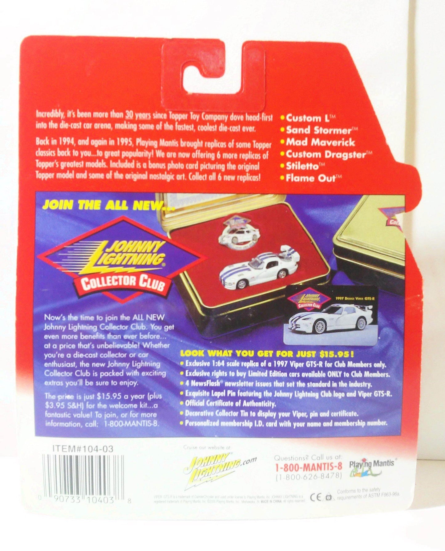 Johnny Lightning Topper Series Custom L  Die-Cast Metal Cadillac Eldorado 2000 - TulipStuff