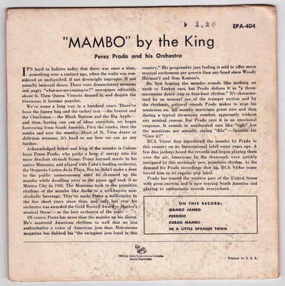 Perez Prado And His Orchestra Mambo By The King RCA Victor 45RPM EPA-404 1956 - TulipStuff