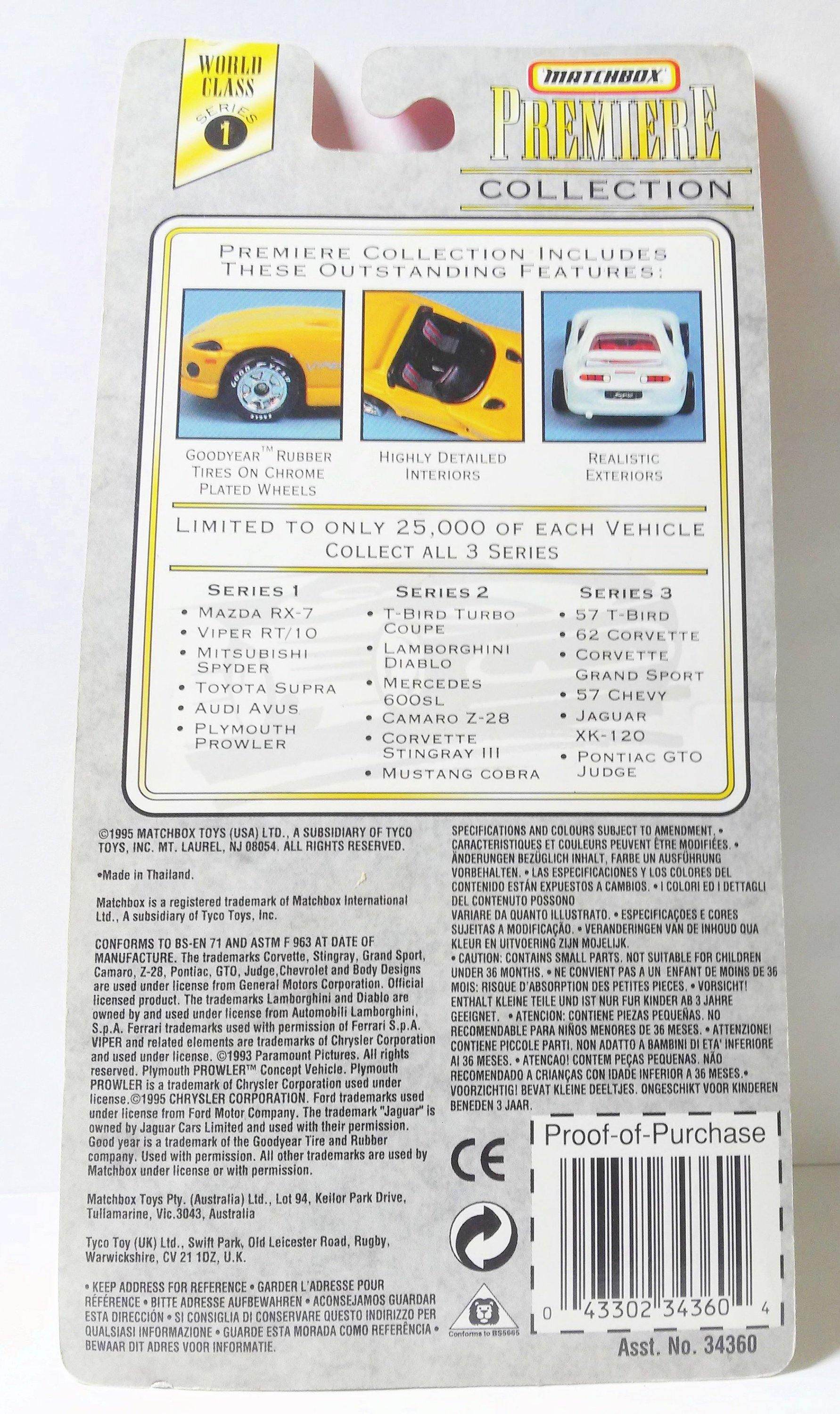 Matchbox Premiere Collection Plymouth Prowler Ltd Edition 1995 Purple - TulipStuff