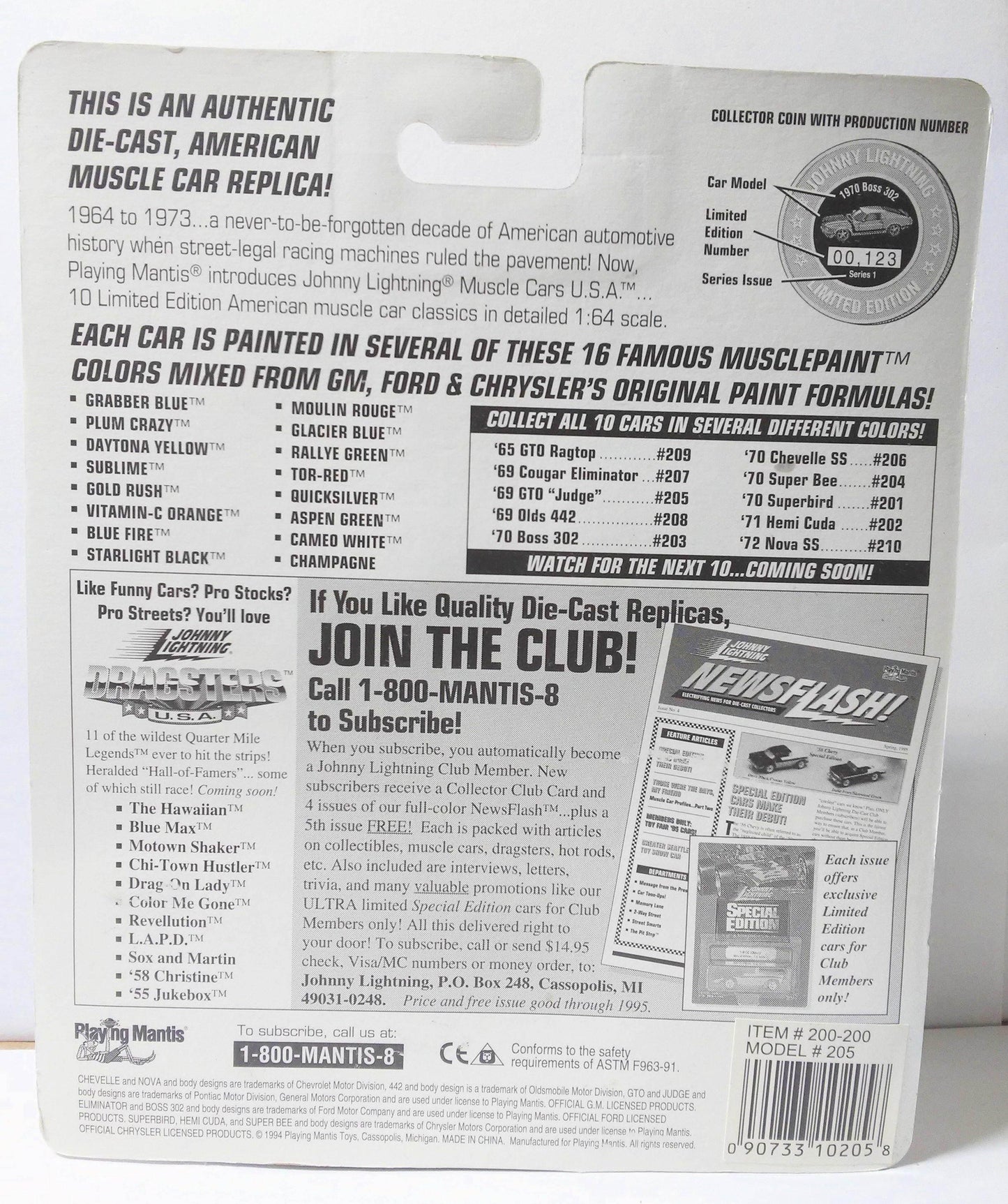 Johnny Lightning Muscle Cars USA Pontiac 1969 GTO Judge Limited Edition Vintage Diecast Car - TulipStuff