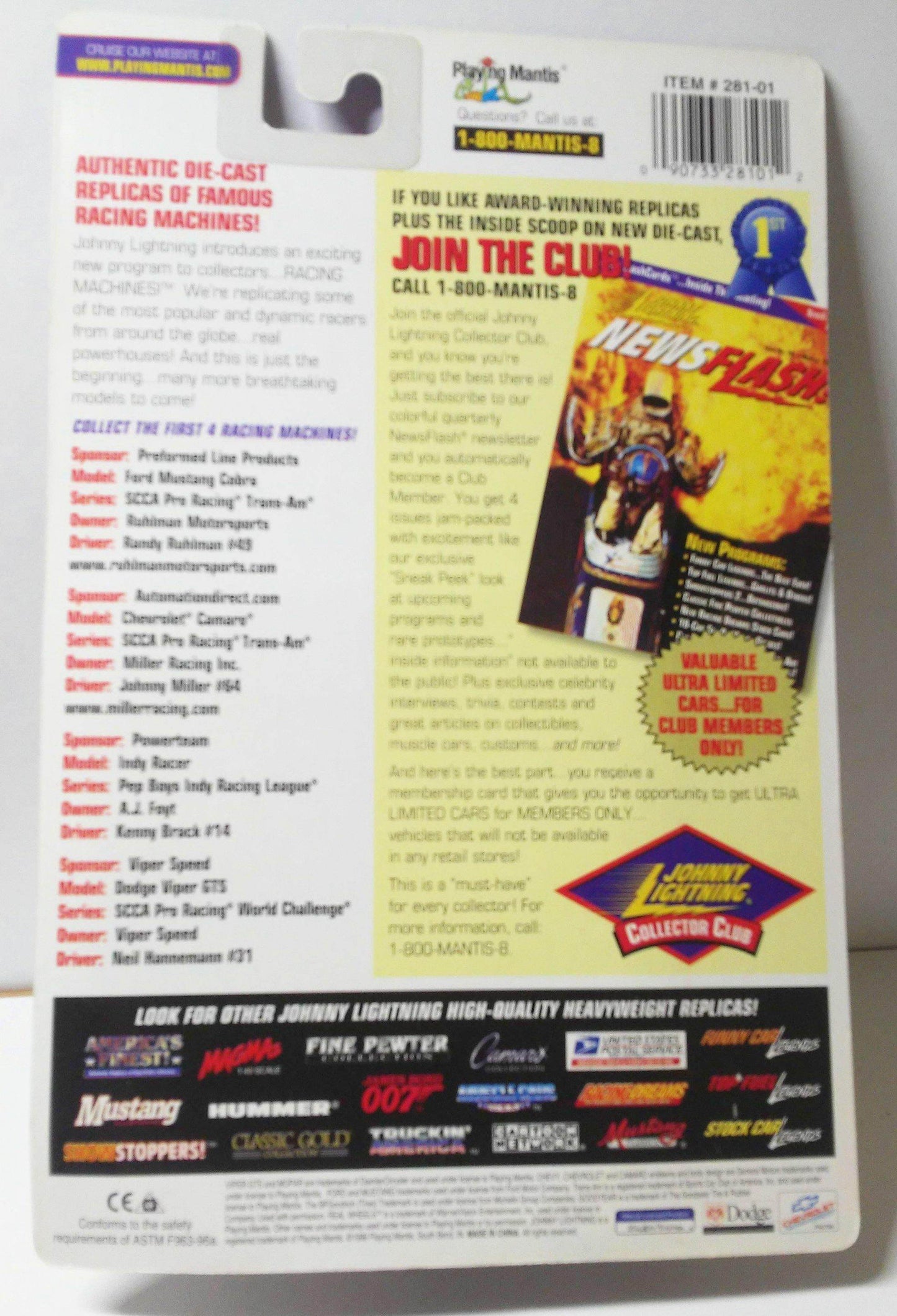 Johnny Lightning Racing Machines Power Team Indy Racer  1999 Indianapolis 500 Winner Diecast Racing Car - TulipStuff