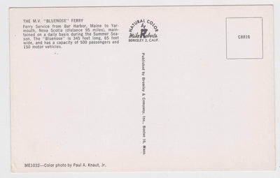 MV Bluenose Ferry Bar Harbor Maine Yarmouth Nova Scotia 1950's Postcard - TulipStuff