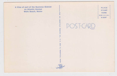 Business District Atlantic Avenue Wells Beach Maine 1960's Chrome Postcard - TulipStuff