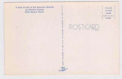 Business District Atlantic Avenue Wells Beach Maine 1960's Chrome Postcard - TulipStuff