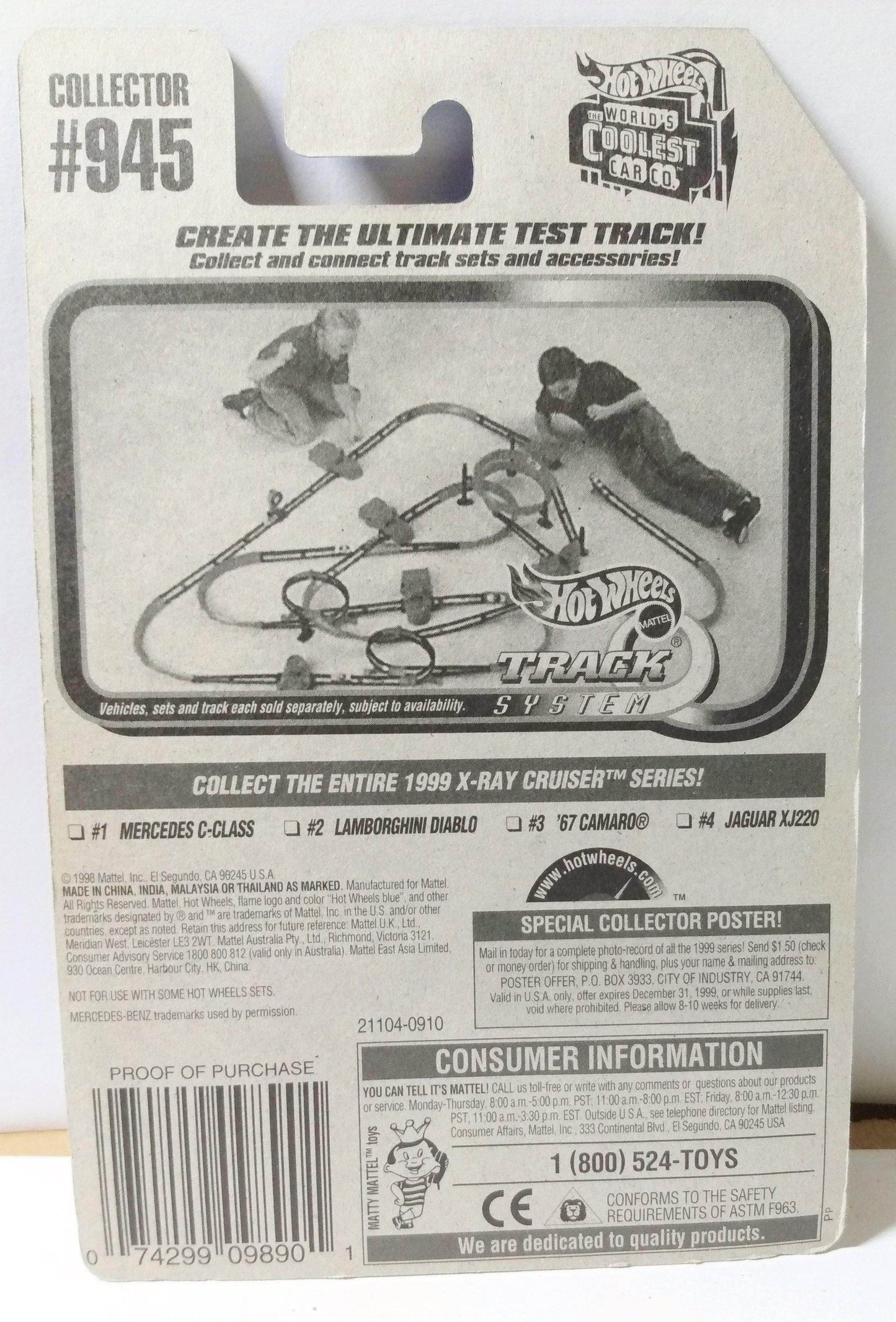 Hot Wheels X-Ray Cruiser Series Mercedes C-Class Collector #945 1998 - TulipStuff