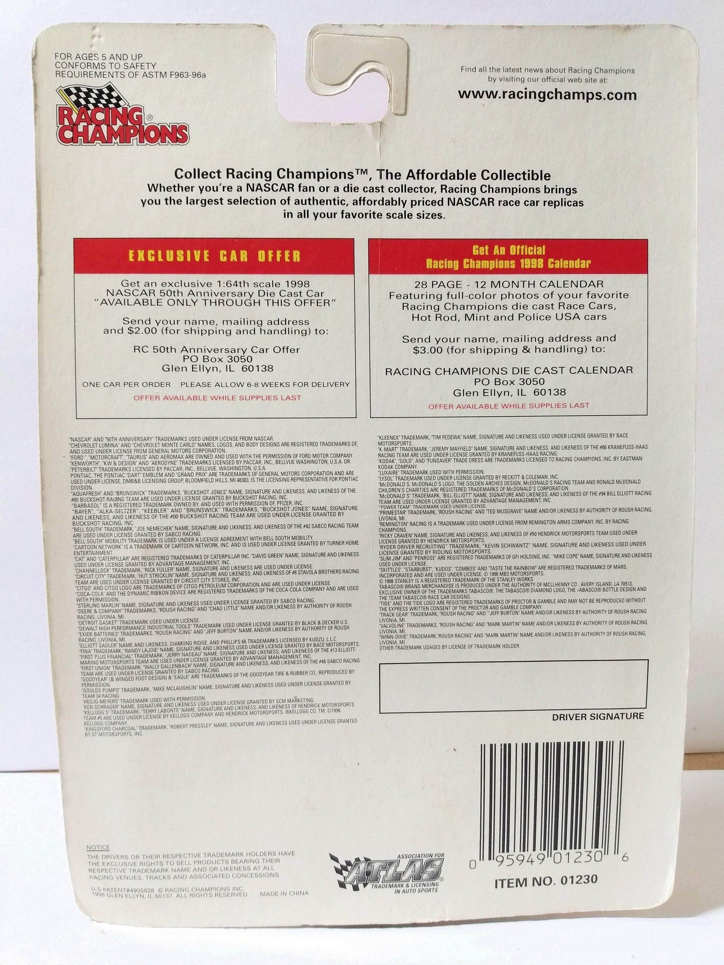 Racing Champions Nascar 1998 Michael Waltrip #21 Citgo Ford Taurus Racing Car - TulipStuff