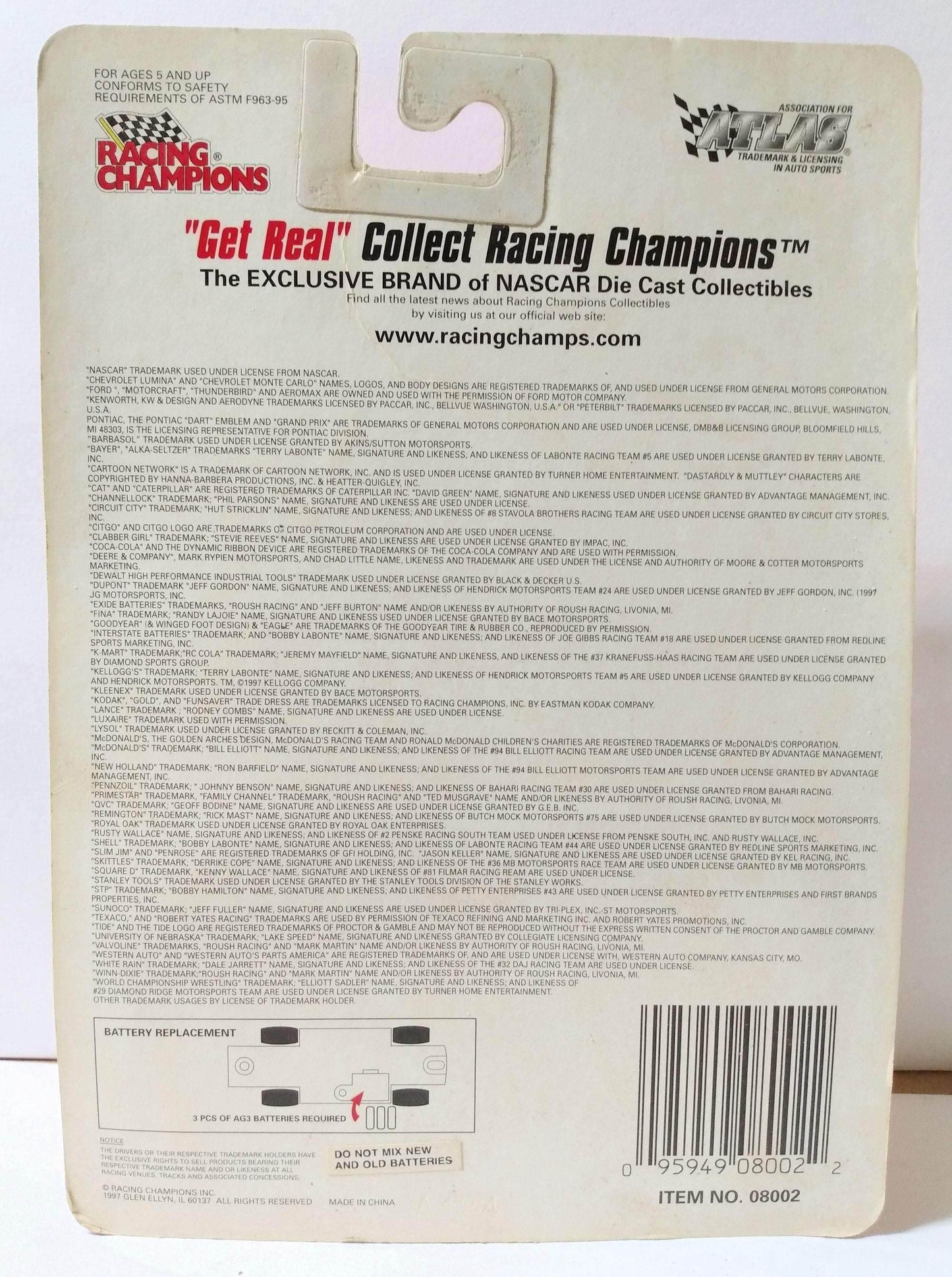 Racing Champions Roaring Racers Sterling Marlin #4 Kodak Film Chevrolet Monte Carlo Stock Car Nascar 1997 - TulipStuff