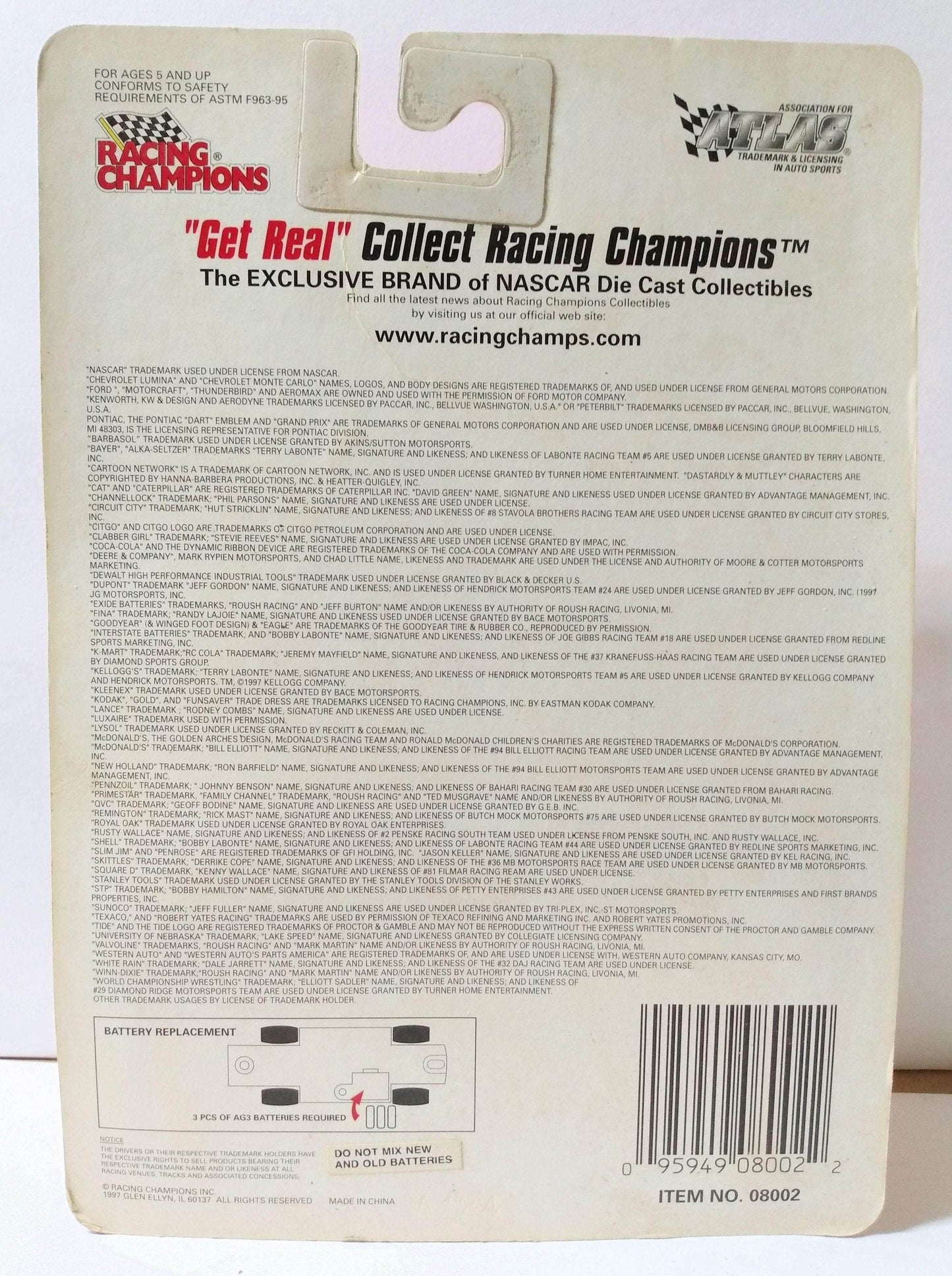 Racing Champions Roaring Racers Sterling Marlin #4 Kodak Film Chevrolet Monte Carlo Stock Car Nascar 1997 - TulipStuff