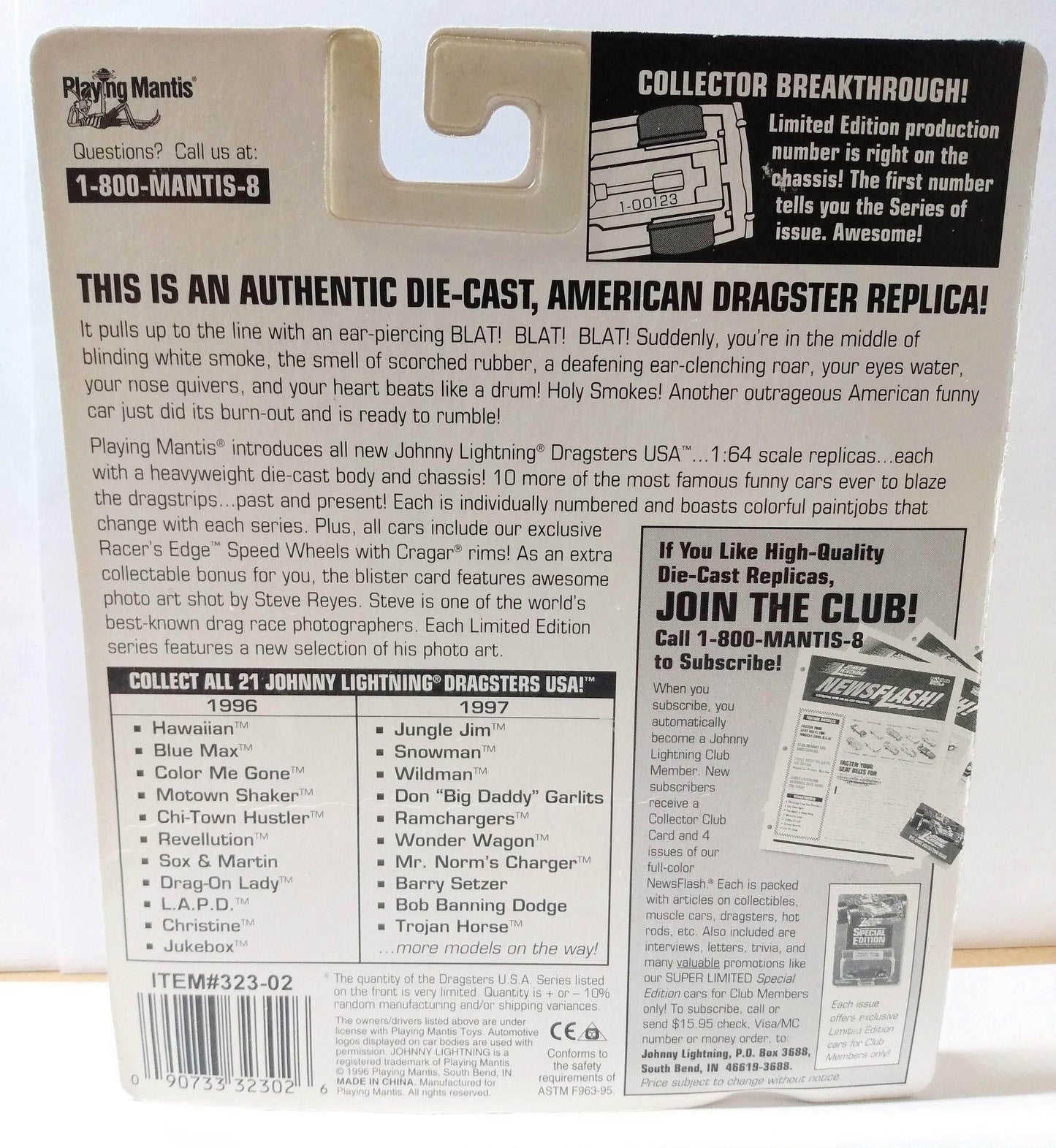 Johnny Lightning Dragsters USA Don Garlits 1971 Dodge Charger Funny Car - TulipStuff