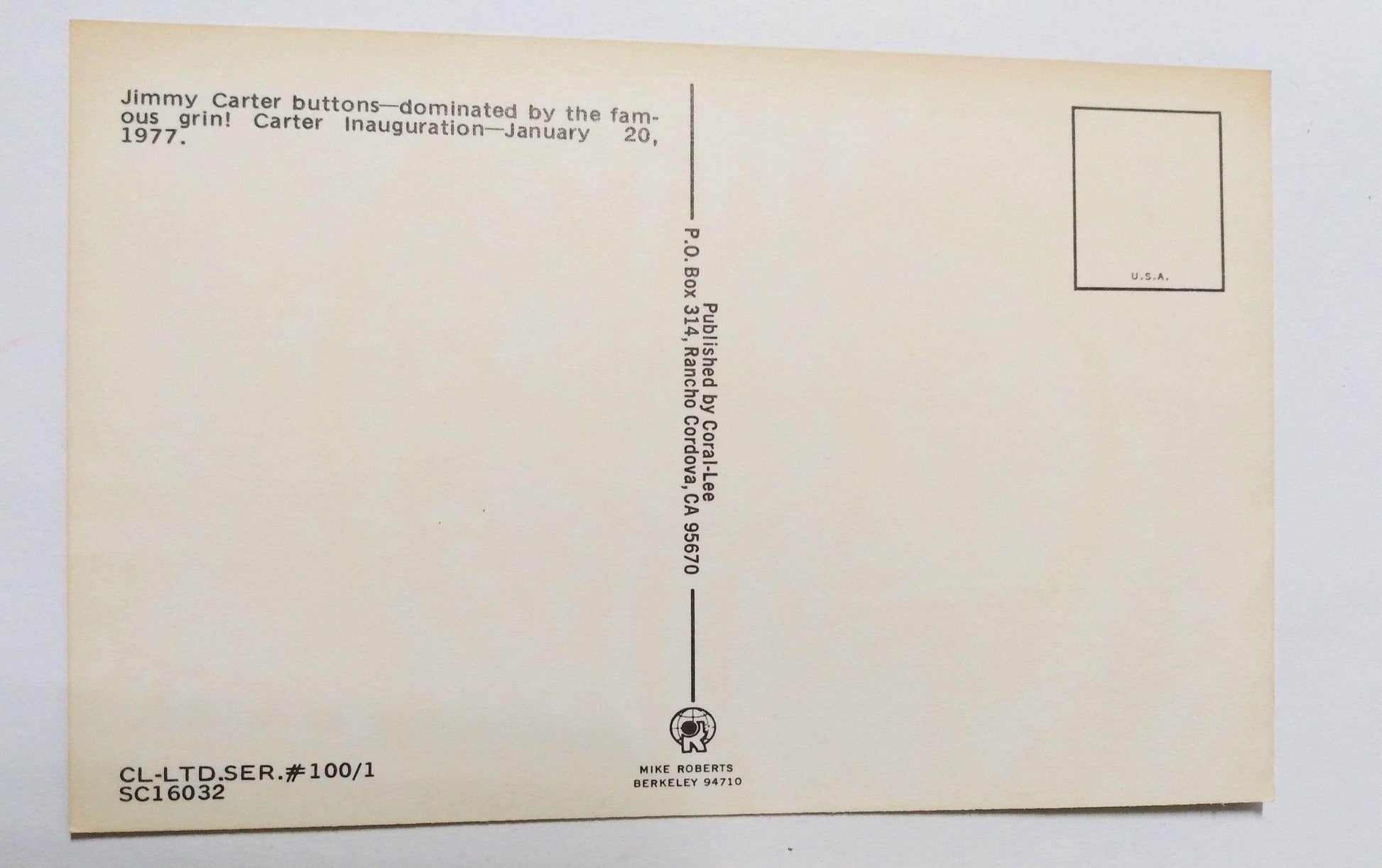 Jimmy Carter 39th President Inauguration January 20th 1977 Postcard - TulipStuff
