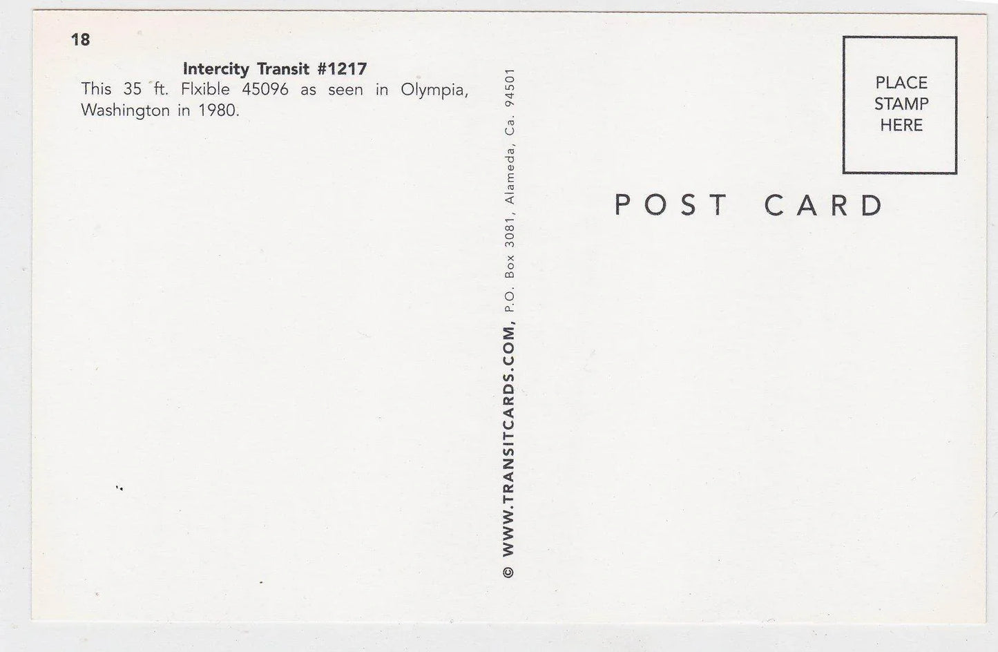 Intercity Transit Flxible 45096 Bus Olympia Washington 1980 - TulipStuff