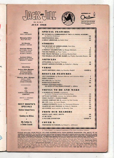 Jack and Jill Magazine Happy Birthday USA Issue July 1968 - TulipStuff