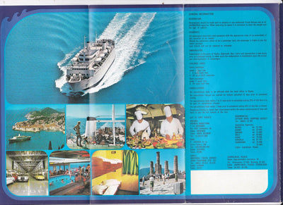 Jadrolinija Yugoslavia Car Ferry Schedule Brochure Liburnija Slavija 1977 - TulipStuff