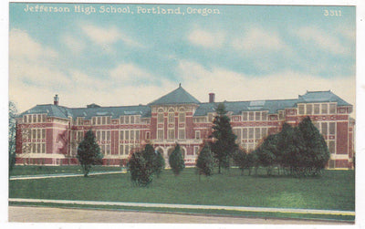 Jefferson High School Portland Oregon 1910's Postcard - TulipStuff