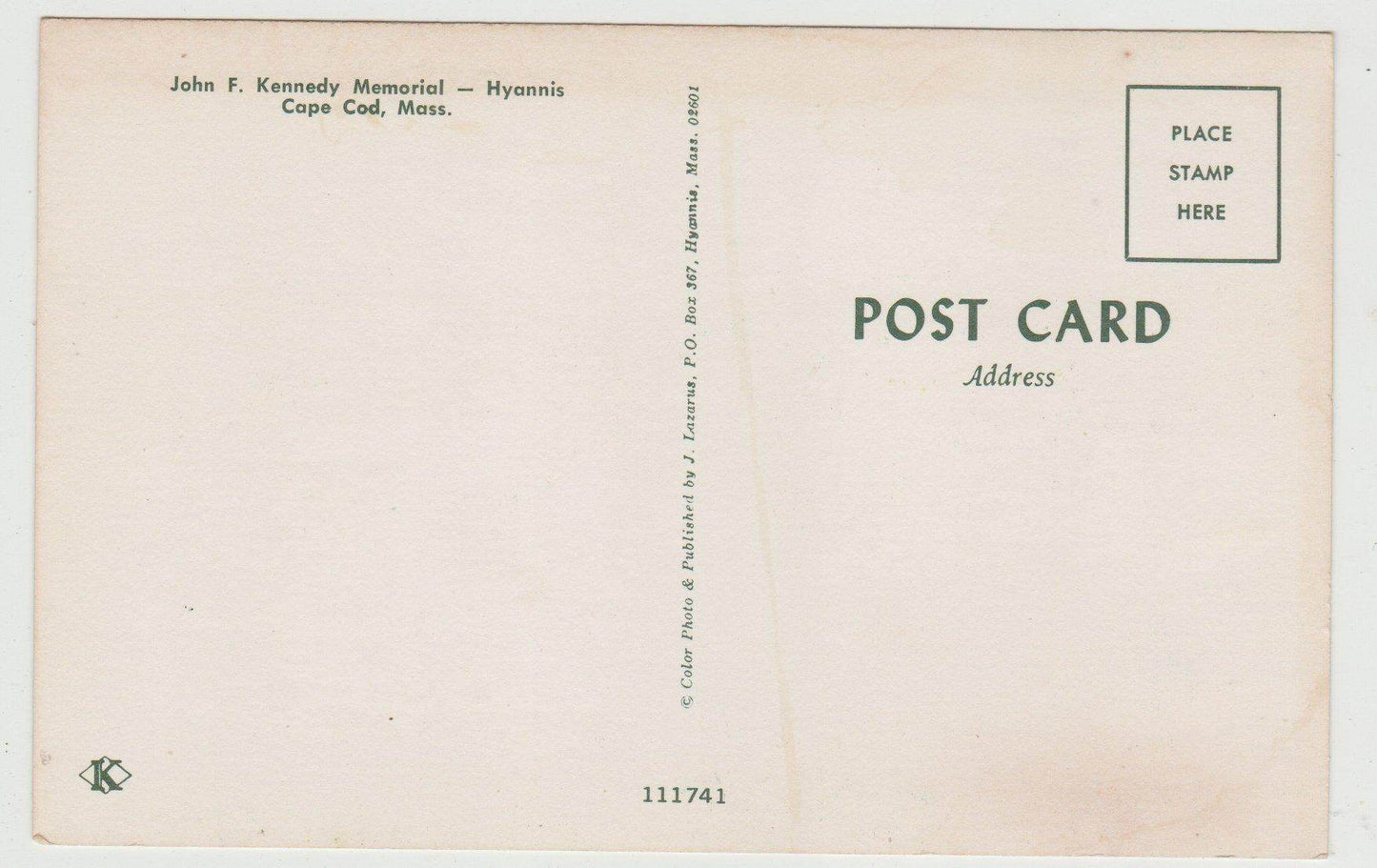 John F Kennedy Memorial Hyannis Cape Cod Massachusetts 1960's - TulipStuff