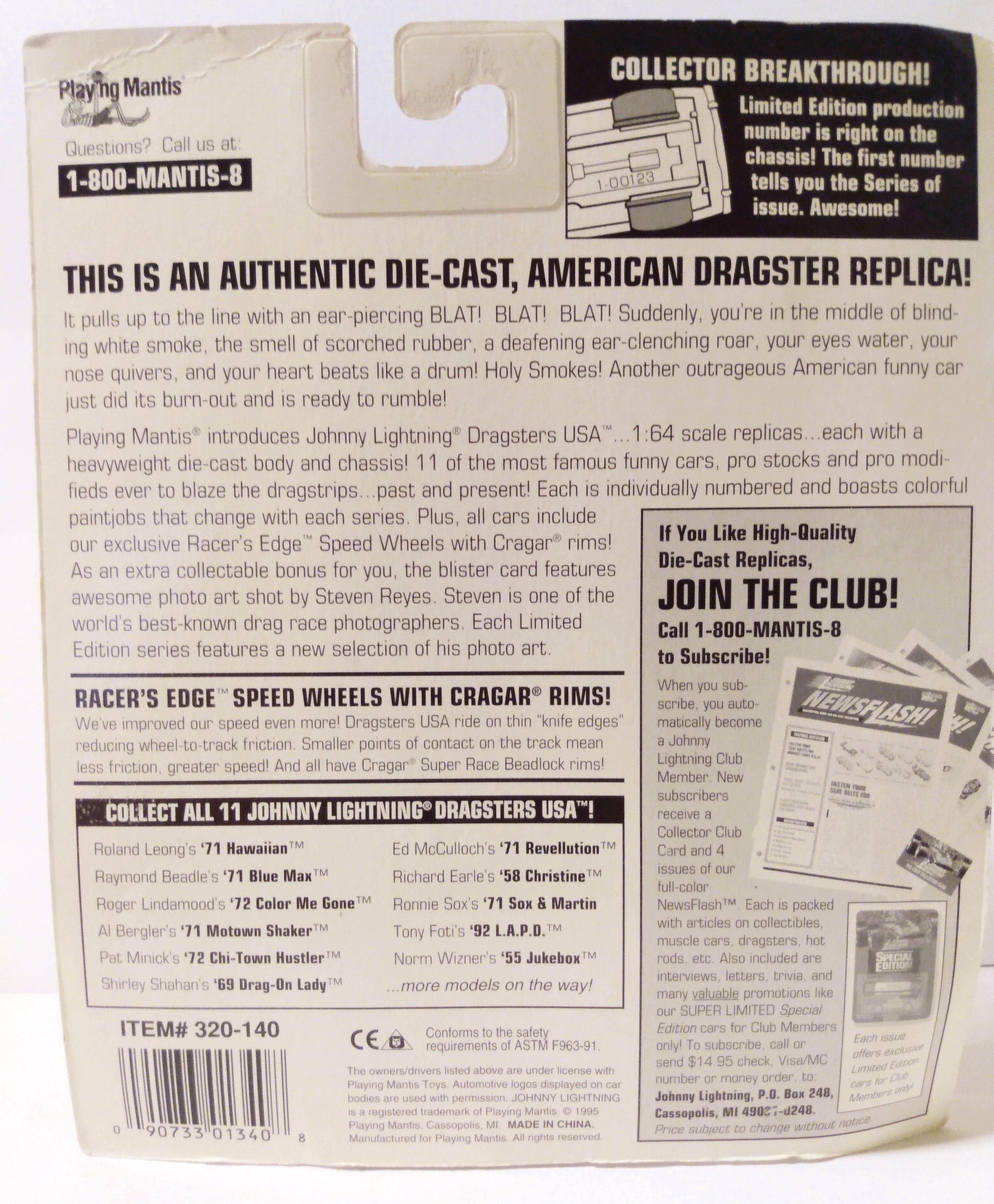 Johnny Lightning Dragsters USA '71 Blue Max Ford Mustang - TulipStuff