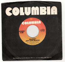 Load image into Gallery viewer, Journey Don't Stop Believin' 7" Vinyl Record Columbia 18-02567 1981 - TulipStuff