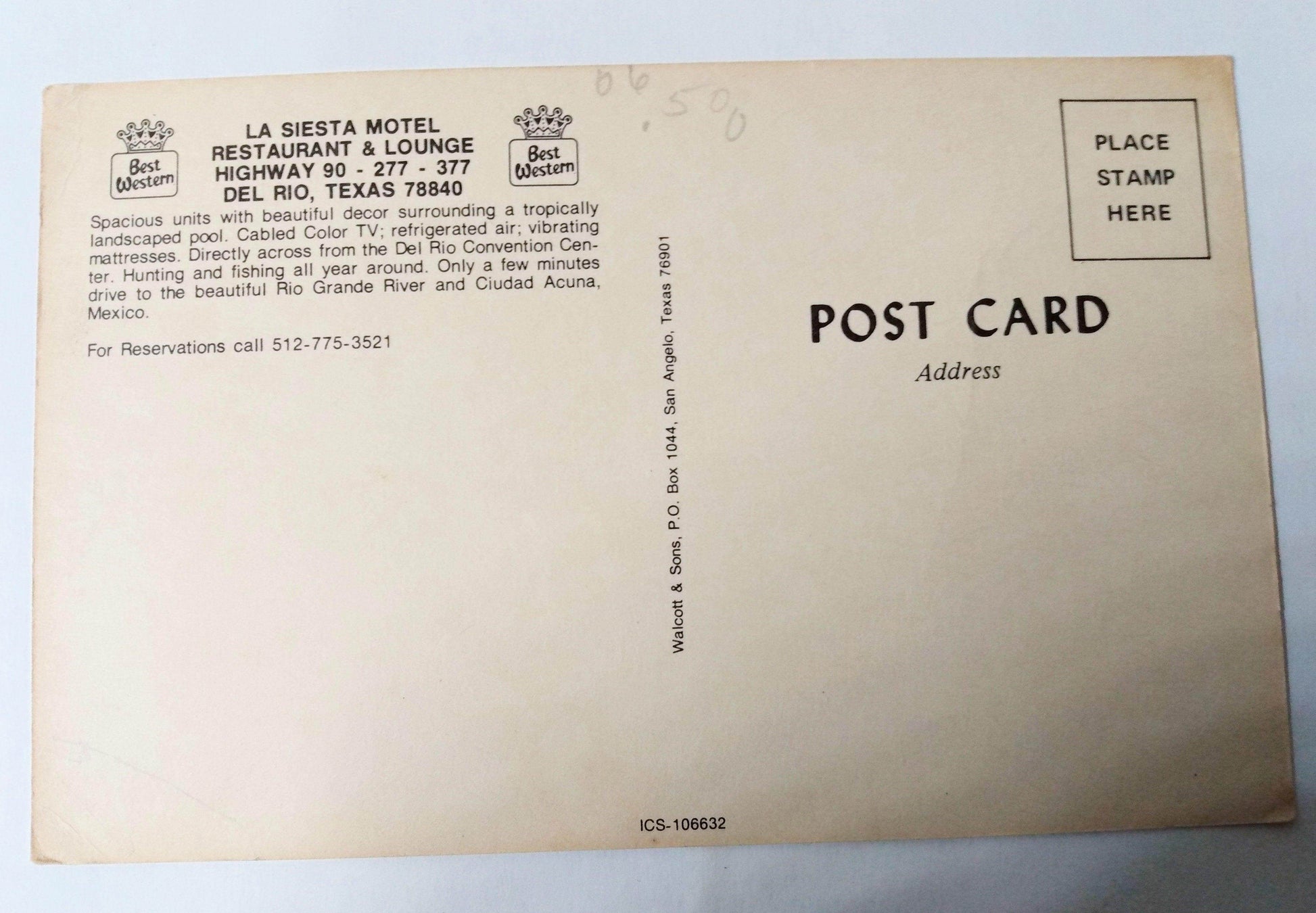 La Siesta Motel Restaurant Lounge Del Rio Texas 1970's Postcard - TulipStuff