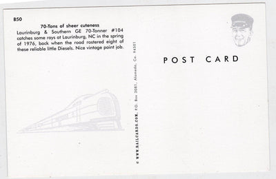 Laurinburg and Southern Railroad GE 70-tonner Diesel Locomotive 1976 - TulipStuff