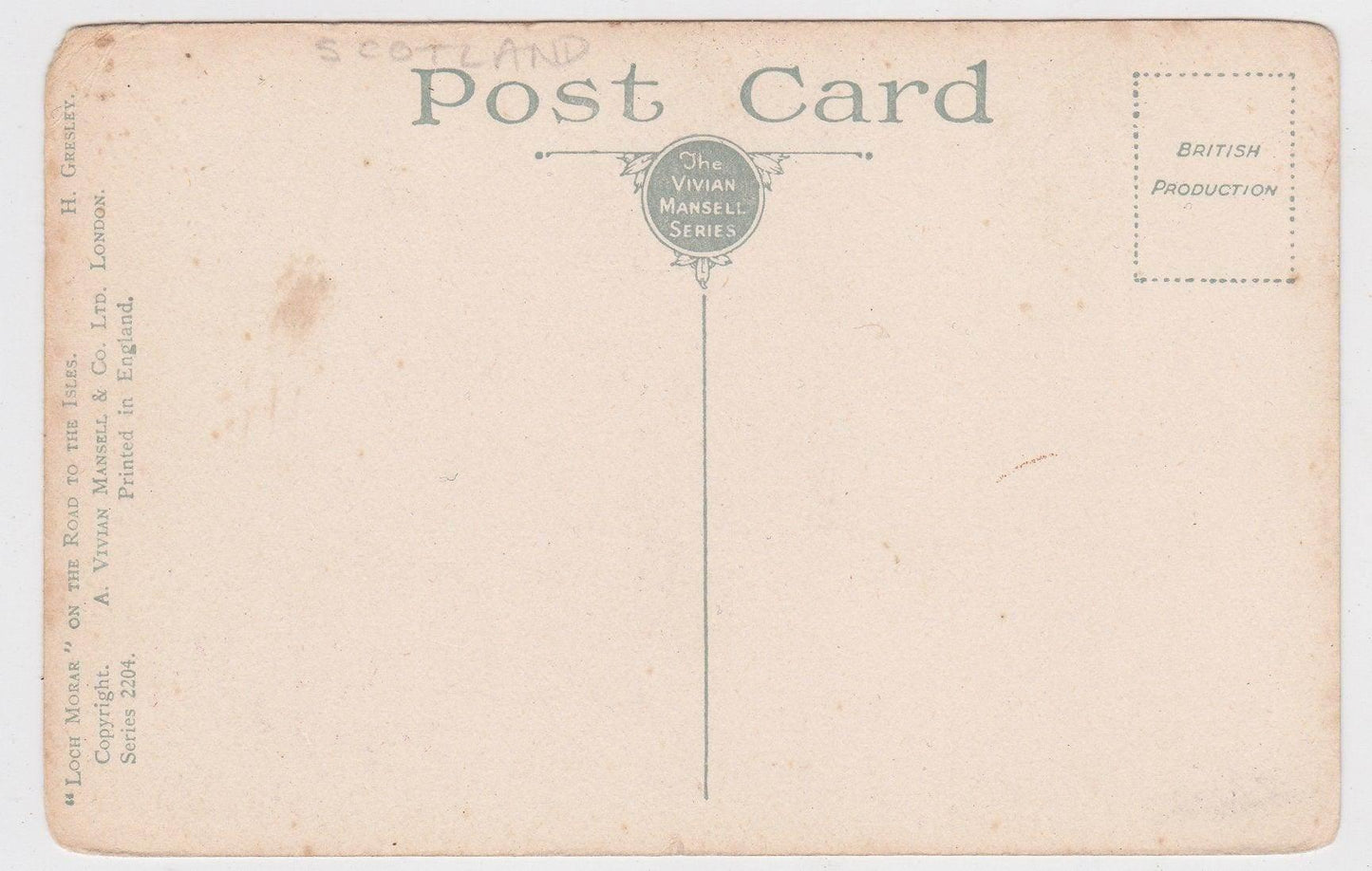 Loch Morar On The Road To The Isles Scotland Vivian Mansell 1910's - TulipStuff