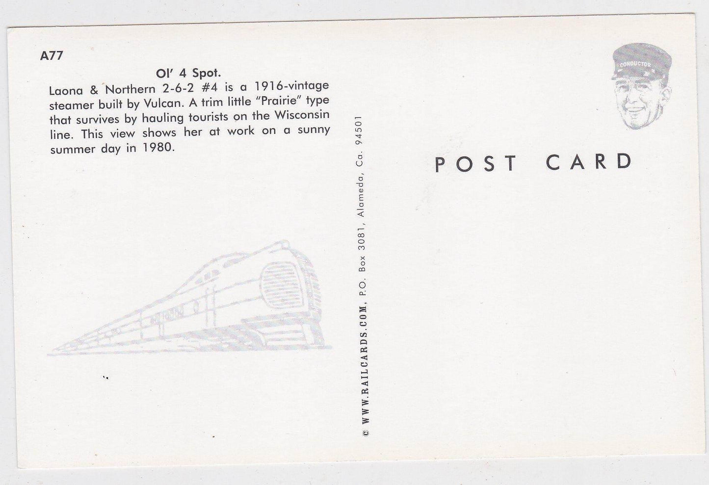 Laona and Northern 1916 Vintage Vulcan 2-6-2 Steam Locomotive - TulipStuff