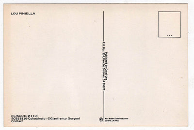 Lou Piniella New York Yankees Late 1970's Baseball Postcard - TulipStuff