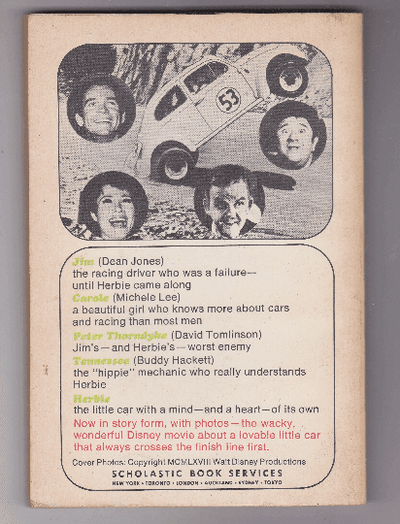 The Love Bug Walt Disney Productions Scholastic Book 1973 - TulipStuff
