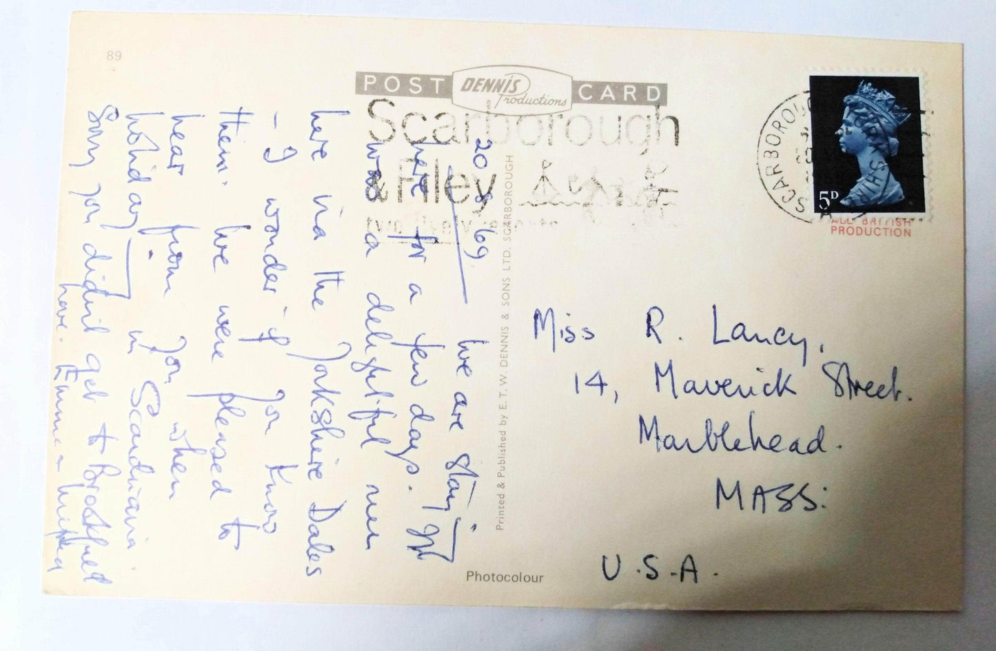 View From The Lighthouse Scarborough Harbor Boats England 1960's - TulipStuff