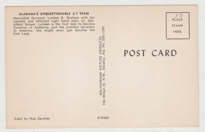 Alabama Governor Lurleen Wallace Lt Gov Albert Brewer Postcard 1967 - TulipStuff
