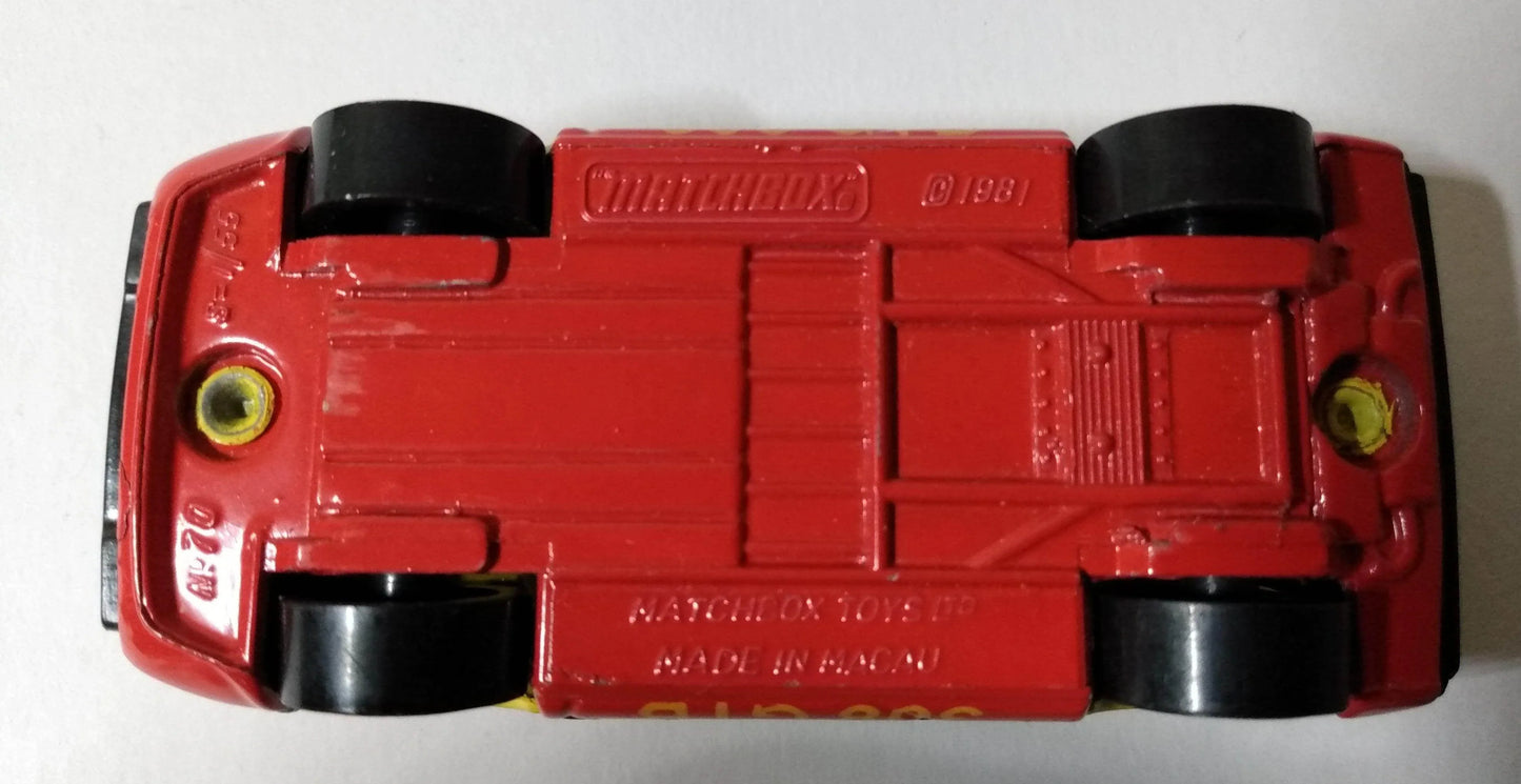 Matchbox 70 Ferrari 308 GTB Racing Car Yellow Macau 1981 - TulipStuff