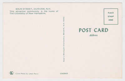 Main Street Durham New Hampshire 1970's Postcard - TulipStuff