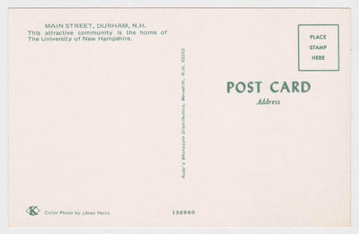 Main Street Durham New Hampshire 1970's Postcard - TulipStuff