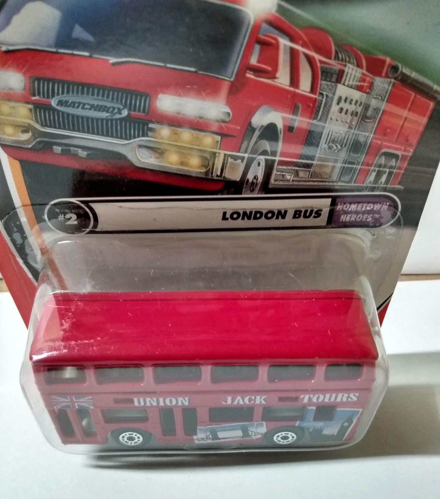 Matchbox #2 Hometown Heroes London Bus Union Jack Tours 2001 - TulipStuff