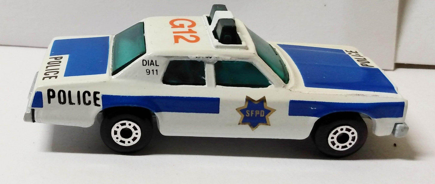 Matchbox 10 Plymouth Gran Fury Police Car SFPD 1979 - TulipStuff